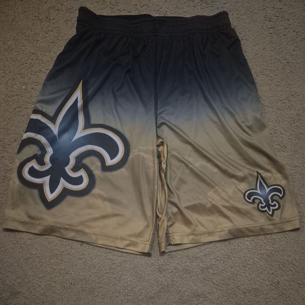 NFL Team Apparel New Orleans Saints Gradient Big Logo Training Shorts Size M